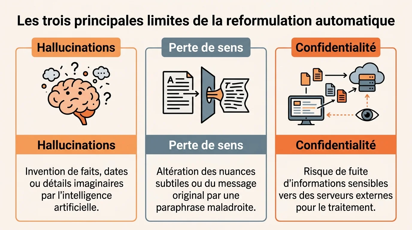 Les trois principales limites de la reformulation automatique