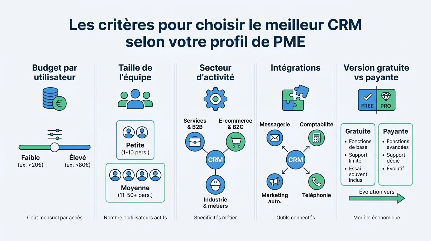 Les criteres pour choisir le meilleur CRM selon votre profil de PME