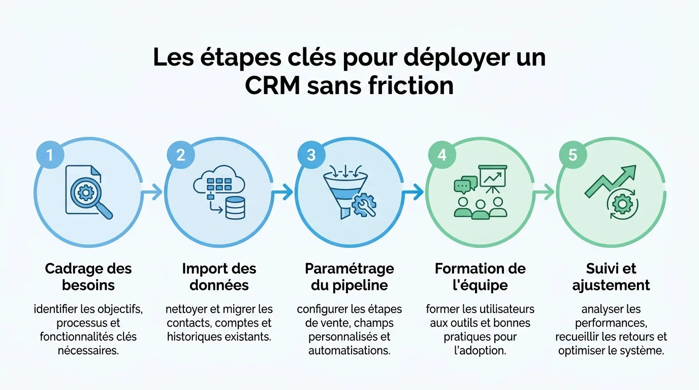 Les etapes cles pour deployer un CRM sans friction
